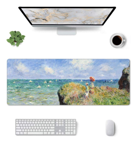 Monet Mouse Almohadilla Cosida Xl Mousepad Grande 31.5 X 12