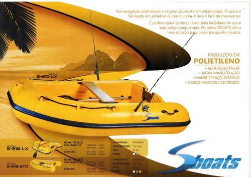 Imagem 1 de 8 de Bote Sboats S-210 Modelos Standard E Lx