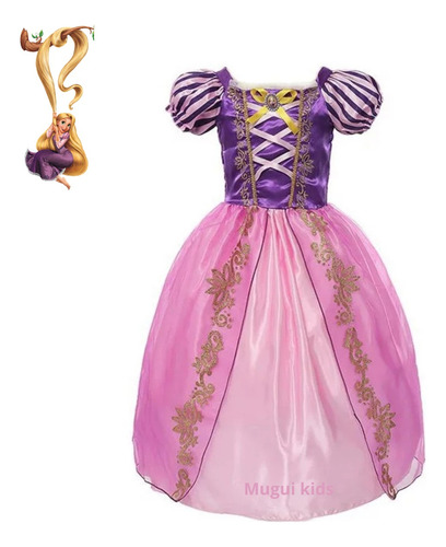 Vestido Rapunzel Enrolados Fantasia Princesa Disney 