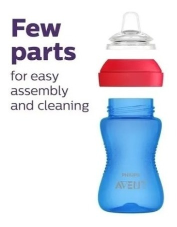 Imagen 6 de 8 de Avent Vaso Easy Grip Pico Blando Antiderrame Bebe Maternelle