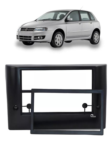 Moldura De Painel 2 Din Multimidia Dvd Mp5 Fiat Stilo 2003 2004 2005 2006 2007 2008 2009 2010 2011 2012 Preto Autoplast Explex