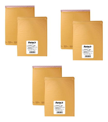 10 Sobres Burbuja Para Marca Fortec 21.59x30.48 Carta Color Amarillo Liso