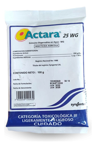 Actara 25wg Control Insectos Chupadores X 100g