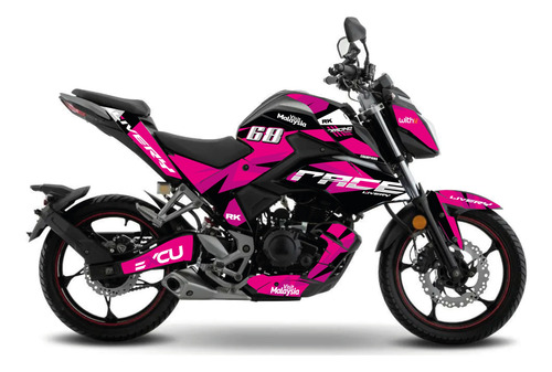 Kit De Gráficos Para Moto 250z Mod. Race 68 Rsa