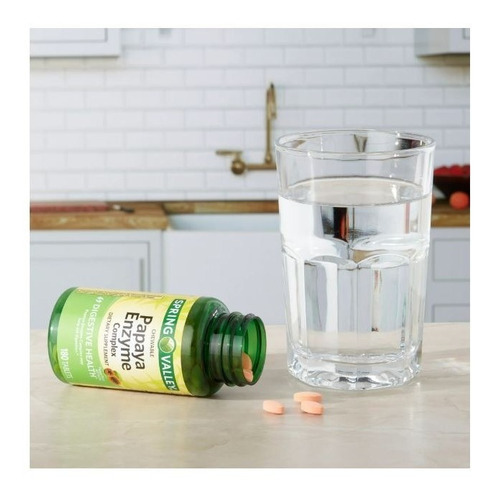 Enzimas Digestivas Enzima De Papaya 100cap Papaina Spring Va Sabor Neutro