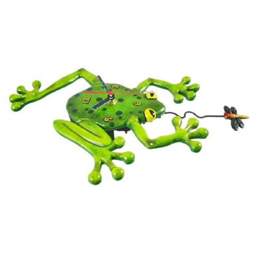 Reloj Péndulo De Rana Y Mosca