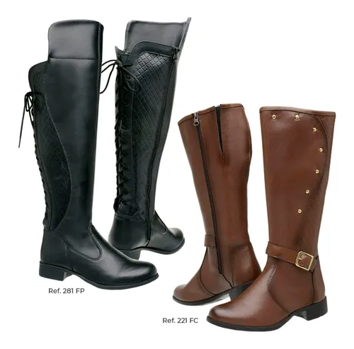 Kit 2 Pares De Botas Feminina Over E Montaria Superpromoção | Mercado Livre