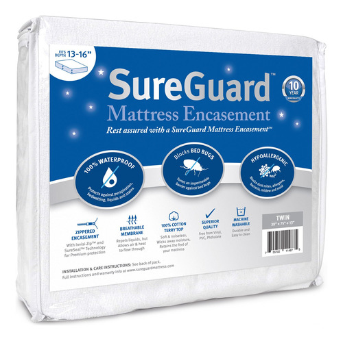 Funda Sureguard Mattress Encasement De Seis Lados Con Cremal