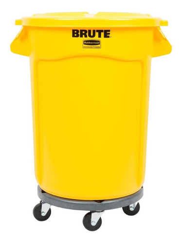 Rubbermaid® Cesto Bote De Basura Brute®, 166 Litros C/ Asas Color Amarillo