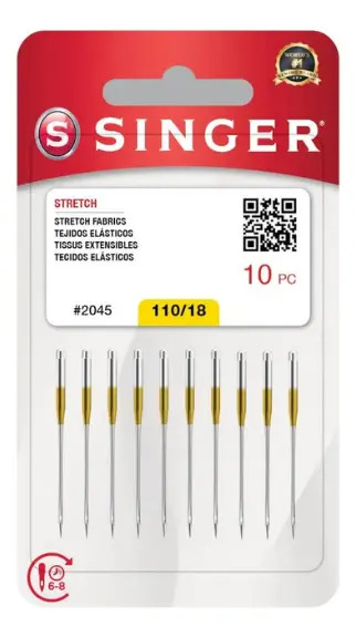 Agulha Singer De Costura 2045 - C/ 10 Unidades - 100/18 Agulhas 2045 110/18