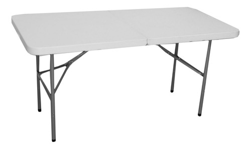 Mesa Plegable Rectangular Blanca 150 Cm - Telecompras Sc