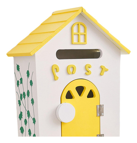 Buzón De Correo De Madera Para Jardín, Montaje En Amarillo