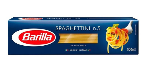 Imagen 2 de 2 de Fideos Italianos Pasta Barilla Spaghettini 500g Env Gra Caba