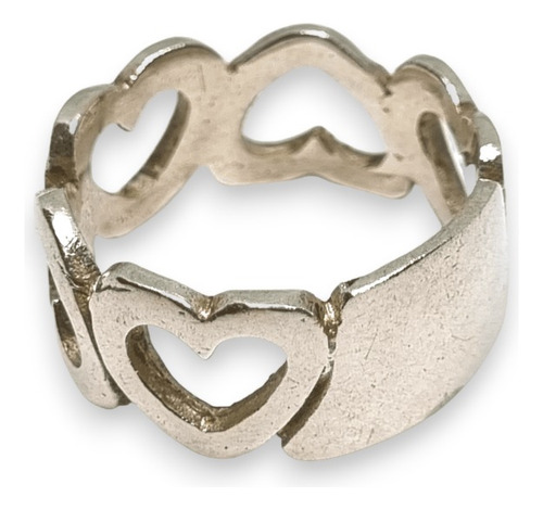 Anillo Plata Corazones Calados