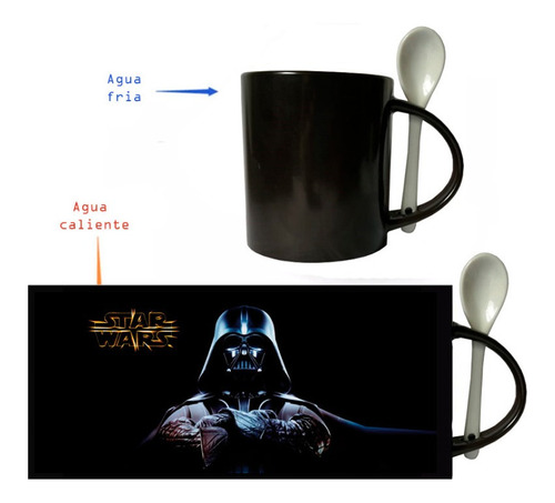 Mug Mágico Star Wars Pocillo Darth Vader Cucharita