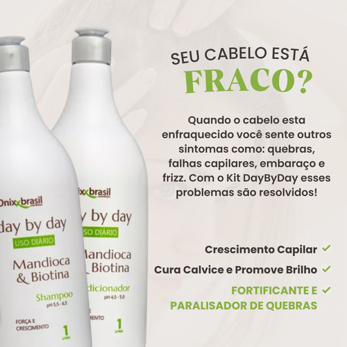 Shampoo Mandioca Crescimento Capilar Repara Biotina 1l Onixx