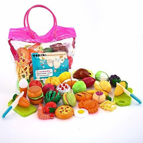 Soni 32pcs Cutting Toys Pretend Food Fruits Vegetable Playse