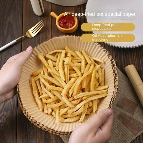 Molde Bandeja Papel X100 Para Freidora Aire Antiadheren 16cm Color Marrón