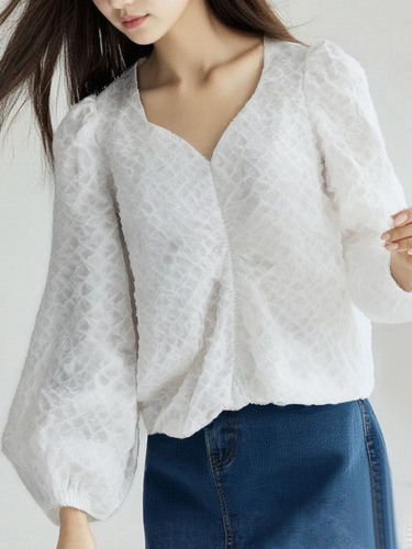 Camisa Para Dama Holgada Y Plisada Para Uso Diario