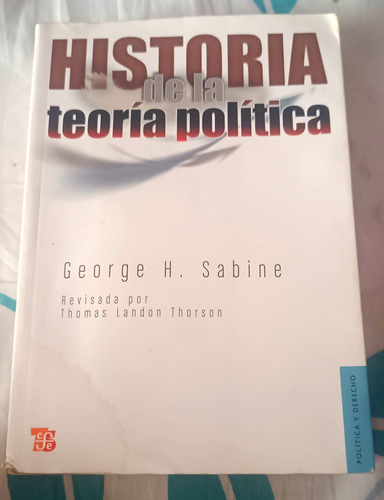 Libro Historia De La Teoría Política George H. Sabine