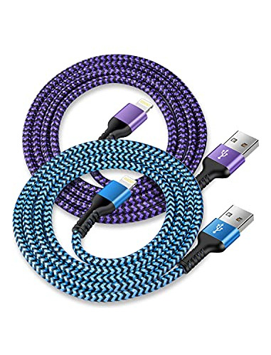 Cable Usb A A Lightning, 2 Unidades/3 Pies De Nailon Trenzad