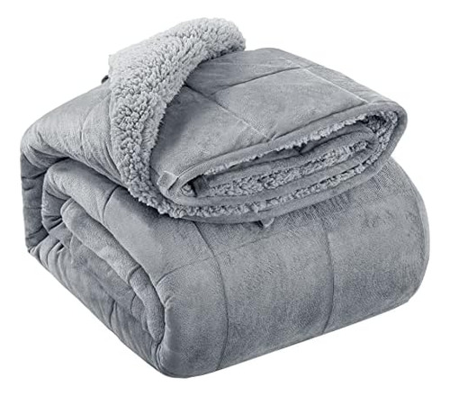 Sherpa Fleece Weighted Blanket For Adults, Oeko-tex Cer...