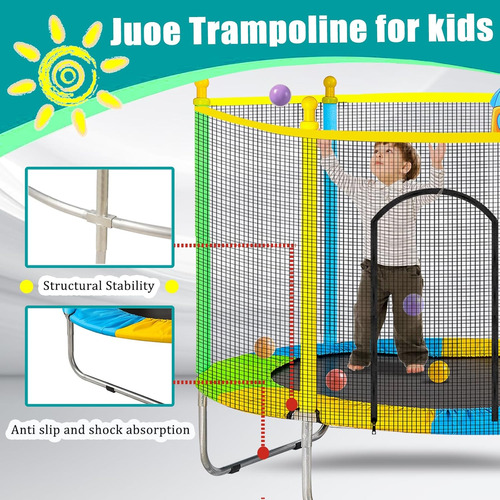 Trampolín 4.6' Con Aro De Baloncesto Y Pelota - Astm