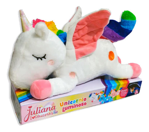 Peluche Diseño Unicornio Luminoso Juliana Con Luz