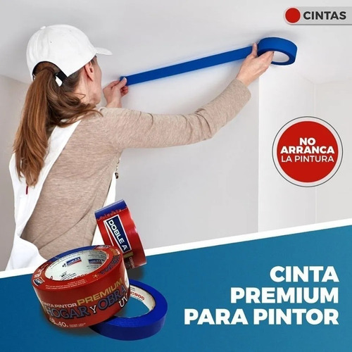 Imagen 3 de 10 de Cinta De Papel Enmascarar Pintor 48x40m Premium Uv Doble A