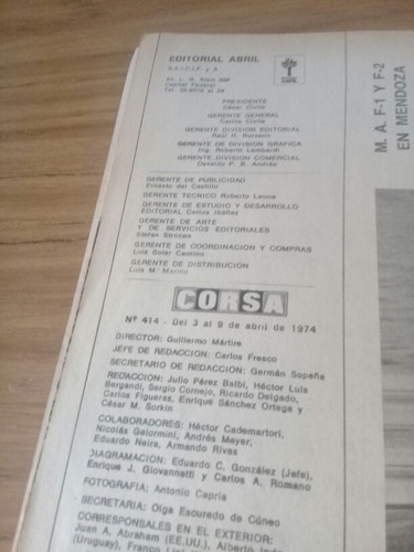 Revista Corsa 414 (1974) Triunfo Reutemann Kyalami F1 Berta (Usado)