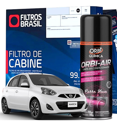 Filtro Cabine Ar Condicionado + Higienizador - Nissan March