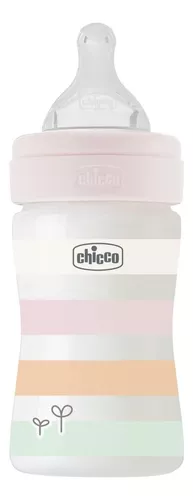 Chicco Biberón Rosa Well-Being silicona anticólicos 0m+ 150 ml