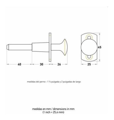 Imagen 4 de 6 de Pasador Traba Cierre Central Aluminio Ventana Puerta