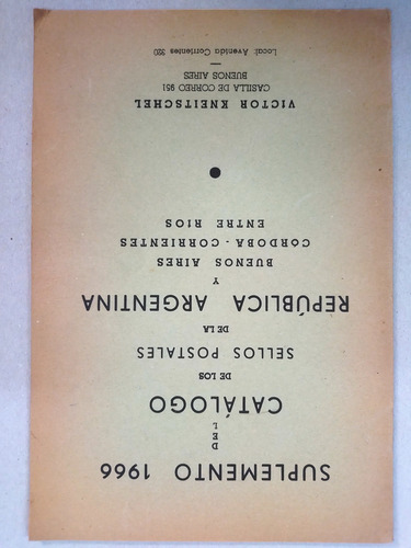 Libro Catálogo Sellos Postales Argentina 1966 + Suplemento (Usado)