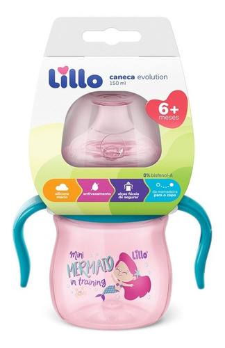 Vaso De Aprendizaje Con Asas Lillo Evolution 150ml +6 Meses Color Rosa