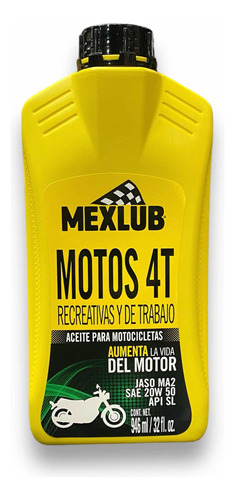 Aceite Para Motos 4 Tiempos Mexlub 946 Ml
