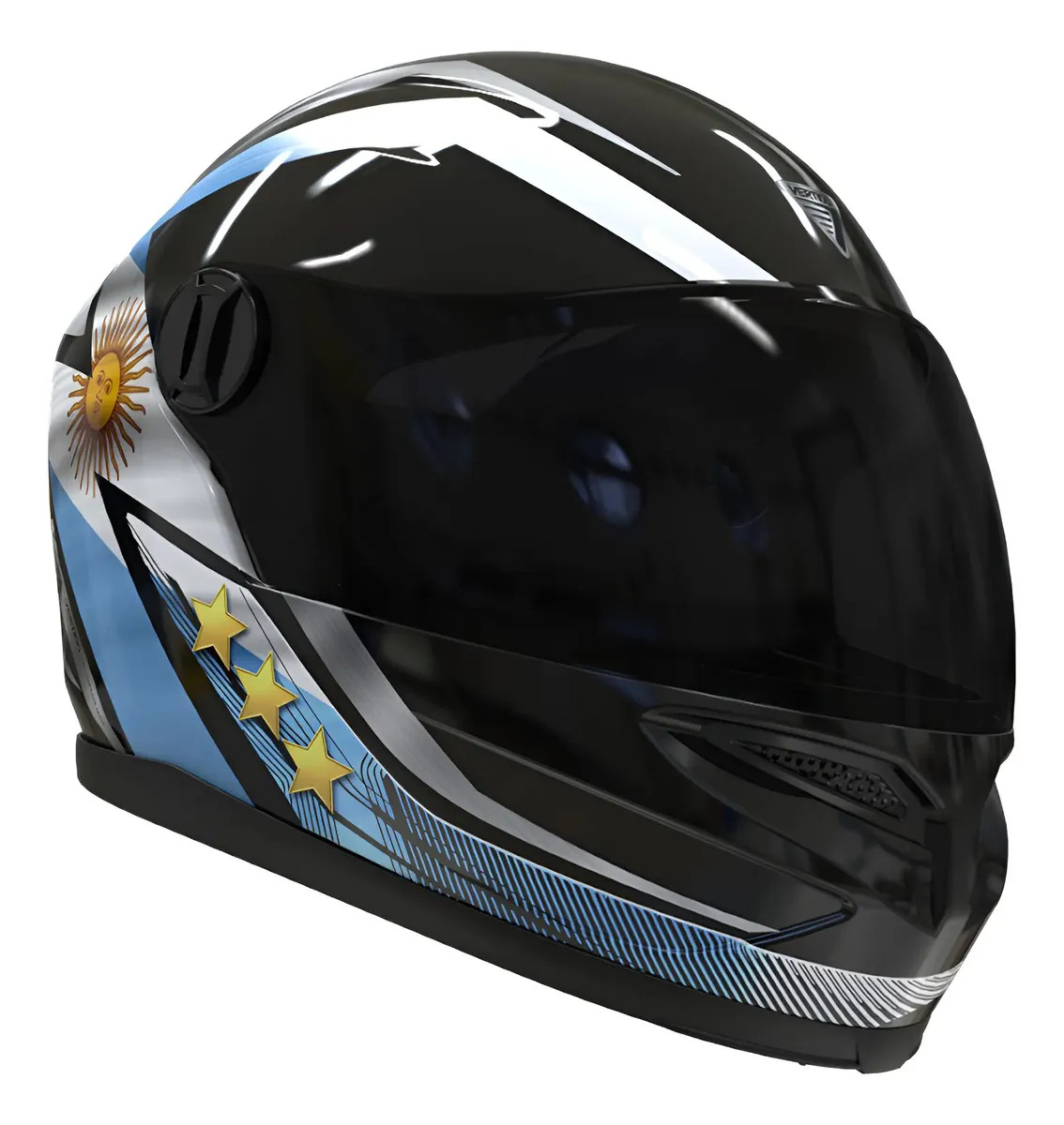 Casco Moto Vertigo V32 Argentina Influence Oscuro Deportivo Color Negro Tamaño del casco M