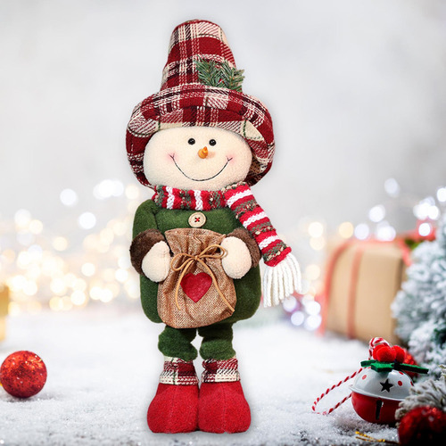Muñeca Navideña Estirable, Muñeco De Nieve Navideño S