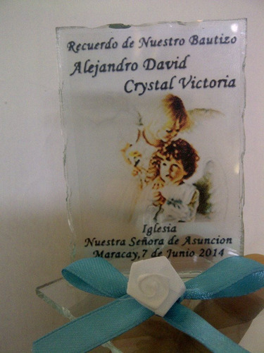 Imagen 1 de 1 de Recuerdos De Vidrio Personalizados Para Bautizo