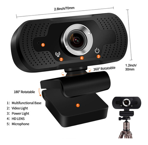 // Cámara De Seguridad Wifi 1080p Usb 2mp Webcam