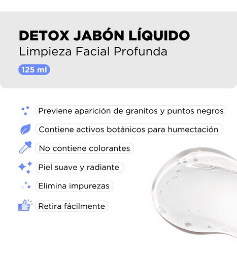 Imagen 2 de 4 de Detox Jabón Líquido De Limpieza Facial Profunda 125g Regina