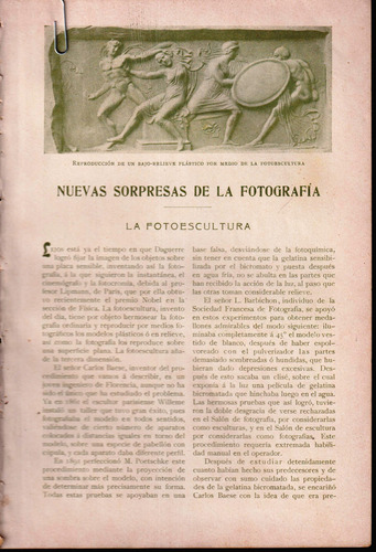La Fotoescultura (fotografía En Relieve En 1910)