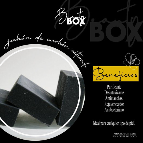 Jabon Artesanal Carbon Activado- Beautybox.co