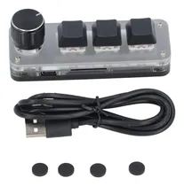 Comprar Teclado Con Cable Rgb Personalizado De 3 Teclas Y 1 Perilla,