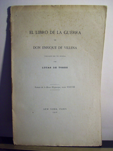 Adp El Libro De La Guerra Enrique De Villena / 1916