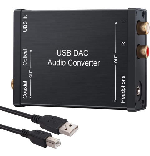 Adaptador Dac Usb A Optica Coaxial Rca Y 3.5mm De Auricular