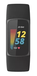 Smartband Fitbit Charge 5 caixa de alumínio anodizado e aço inoxidável cirúrgico preto-grafite, pulseira preta FB421