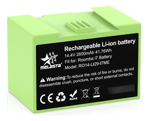 Batería Litio Para Irobot I3 I4 I7 E5 E6 14.4v 2600 Mah 37.4