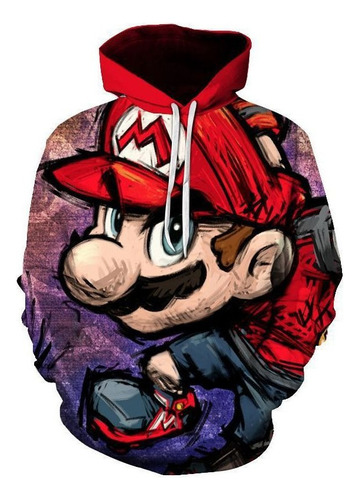Kp Dk Sudadera Capucha Super Mario - Diseño Dibujos Animados