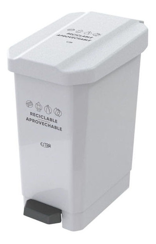 Canecas Estrabins Pedal 10l Blanco Reciclable Aprovechable